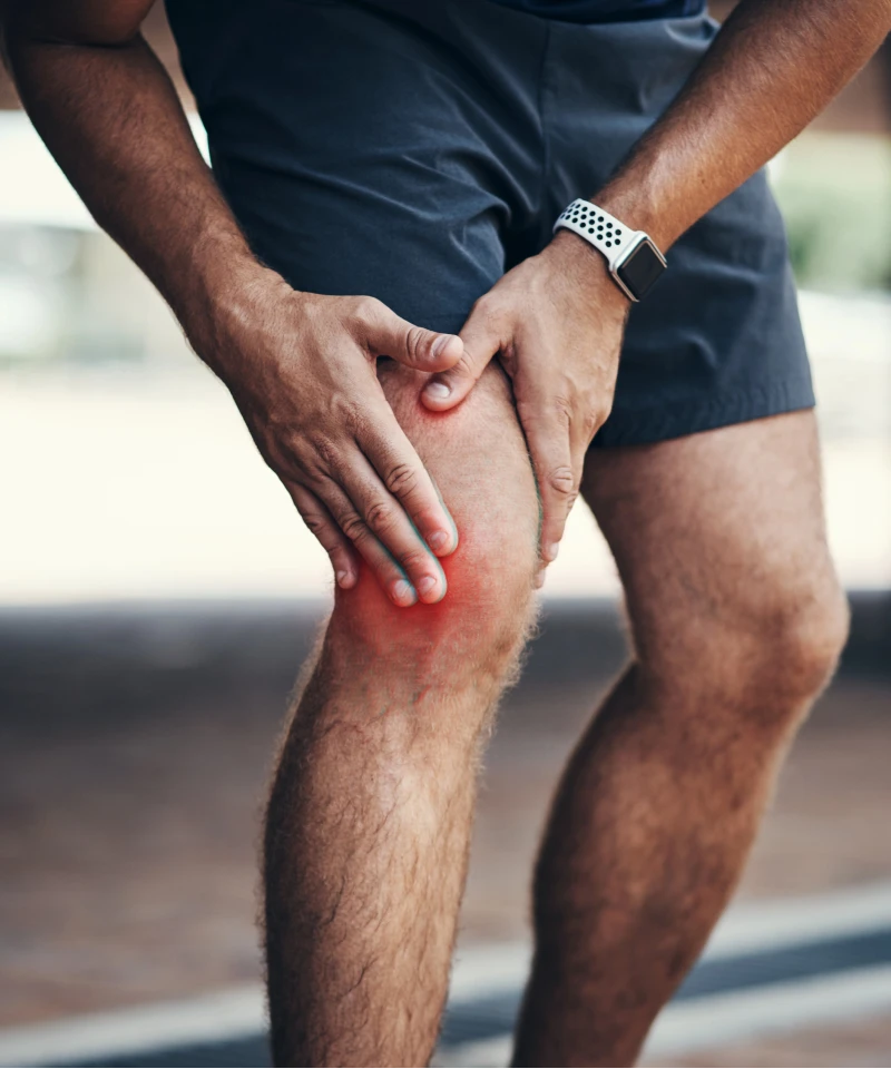 Athlete with knee pain